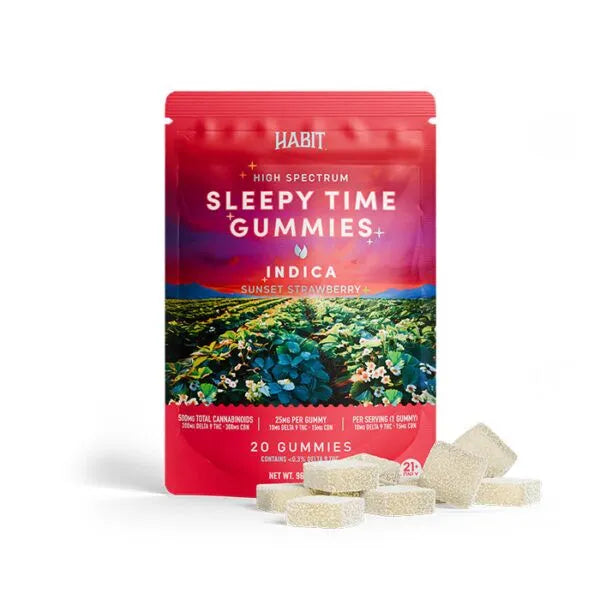 Habit 500MG CBN + Delta 9 THC Gummies – Sunset Strawberry – Indica – 20ct