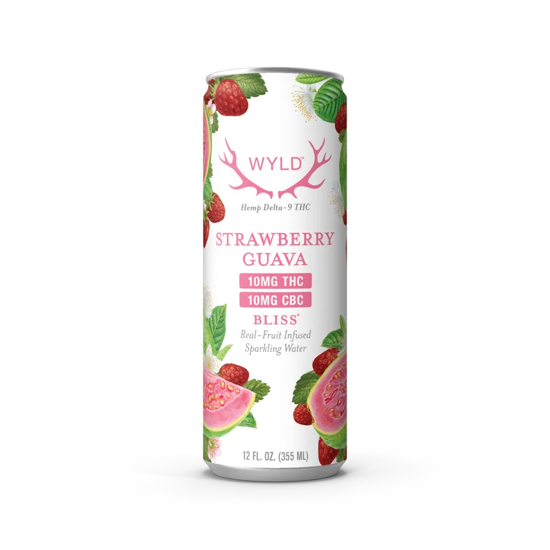 Wyld 10MG THC + 10MG CBC Sparkling Water – Strawberry Guava