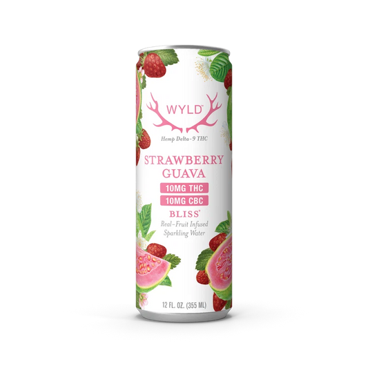Wyld 10MG THC + 10MG CBC Sparkling Water – Strawberry Guava