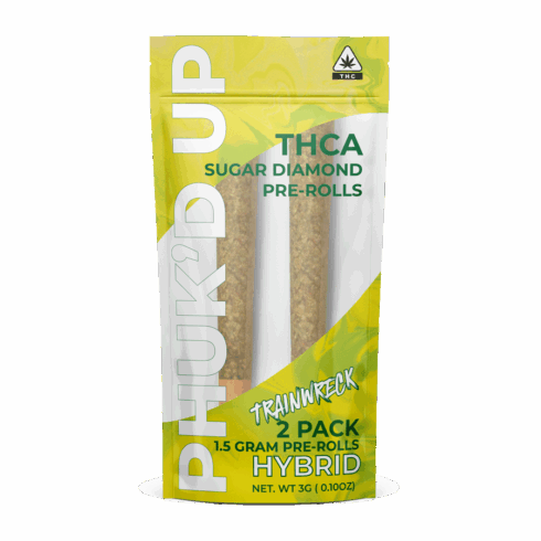 THD Phuk’d Up 3G THCa Sugar Diamond Infused Pre-Rolls – Trainwreck – Hybrid – 2pk
