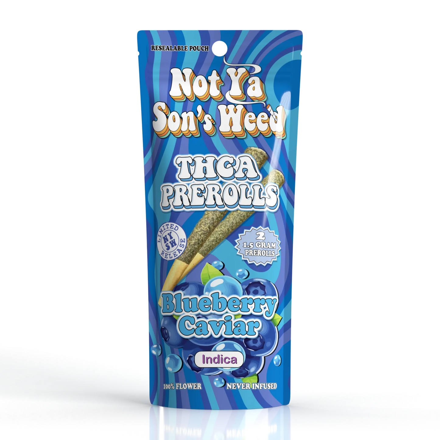 NYSW 3G THCa Pre-Rolls – Blueberry Caviar – Indica – 2pk