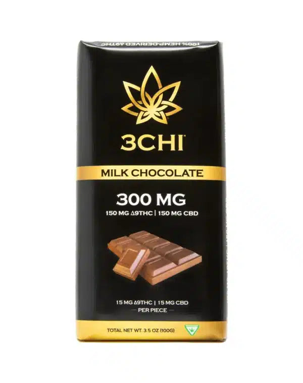 3CHI 300MG Delta 9 THC + CBD Milk Chocolate Bar