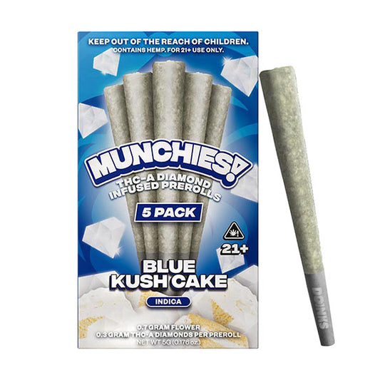 MUNCHIES! 5G THCa Diamond Infused Mini Doinks – Blue Kush Cake – Indica – 5pk