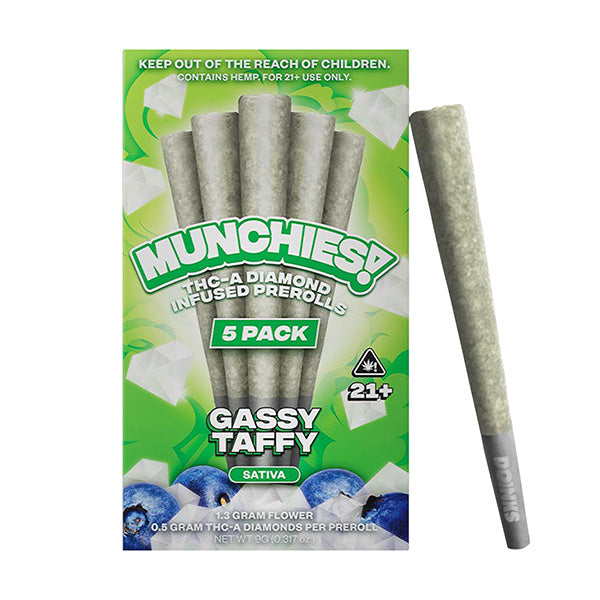 MUNCHIES! 5G THCa Diamond Infused Mini Doinks – Gassy Taffy – Sativa – 5pk
