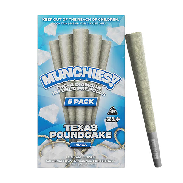 MUNCHIES! 5G THCa Diamond Infused Mini Doinks – Texas Poundcake – Indica – 5pk