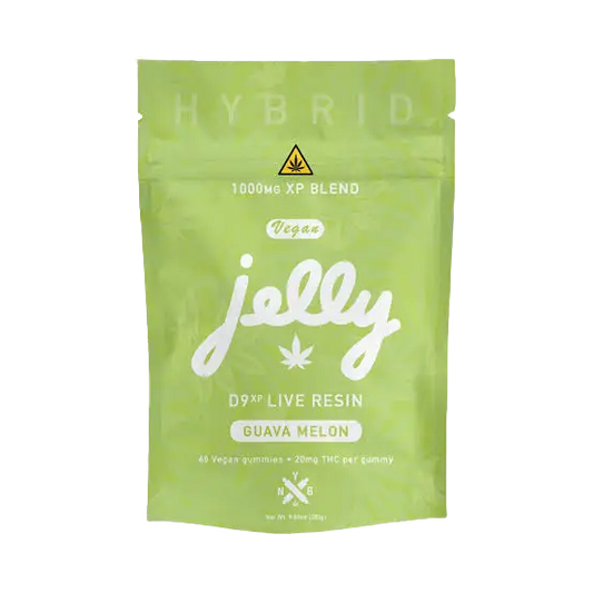 NYB Jelly D9 XP 1,000MG Delta 9 THC + CBD Live Resin Gummies – Guava Melon – Hybrid – 40ct