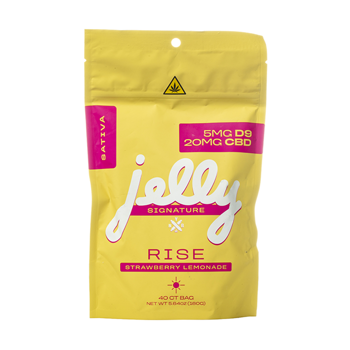 NYB Jelly Signature 1,000MG Delta 9 THC + CBD Gummies – Rise – Strawberry Lemonade – 40ct
