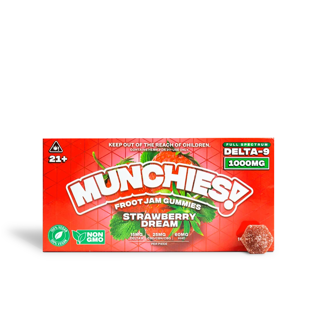 MUNCHIES! Froot Jam 1000MG Gummies – Strawberry Dream – 10ct