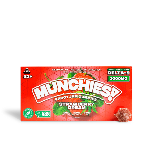 MUNCHIES! Froot Jam 1000MG Gummies – Strawberry Dream – 10ct