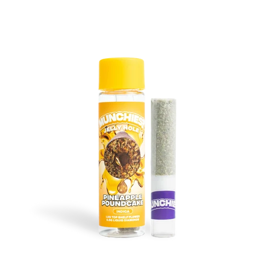 MUNCHIES! 2G THCa Diamond Jelly Hole Pre-Roll – Pineapple Poundcake – Indica