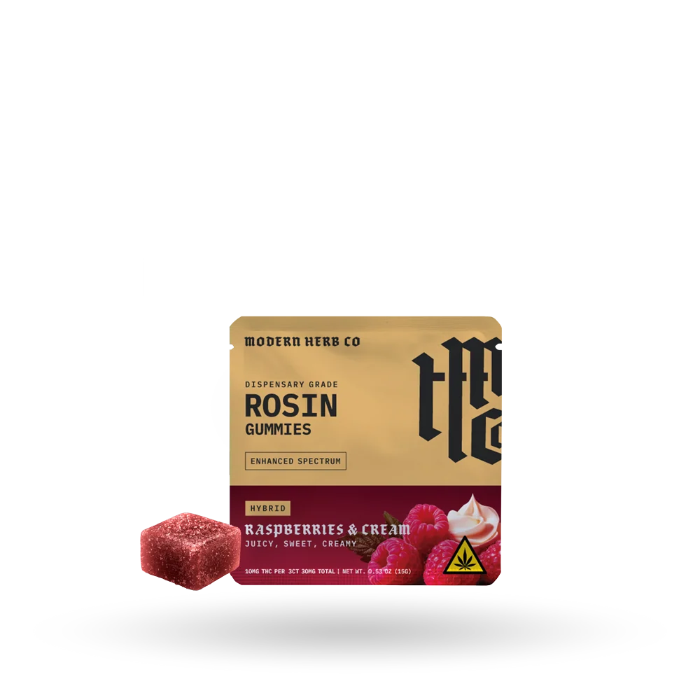 MHCo 30MG Delta 9 THC Live Rosin Gummies – Raspberries & Cream – Hybrid – 3ct