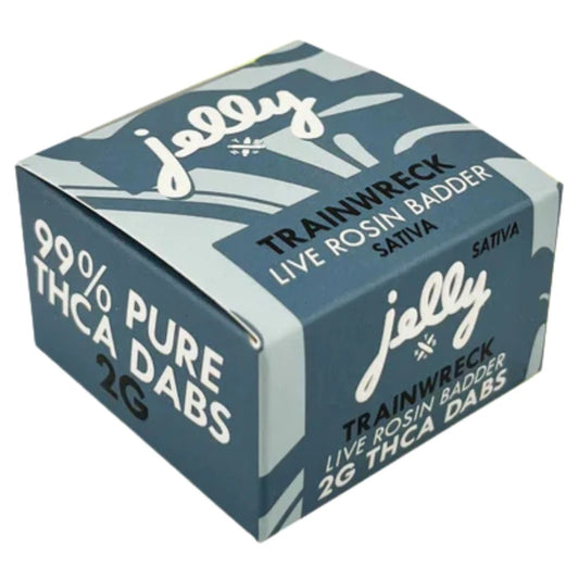 NYB Jelly 2G THCa Live Rosin Badder – Trainwreck – Sativa